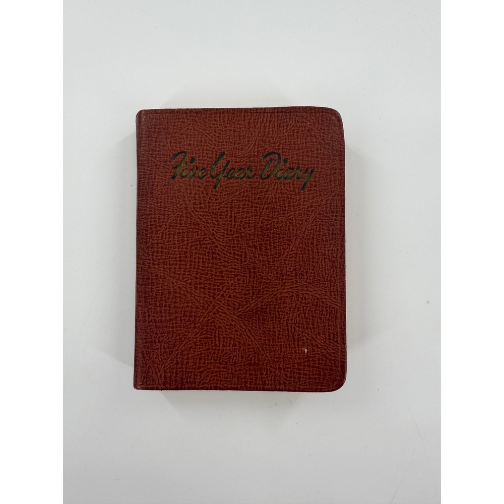 Vintage Marquette Quality Five Year Diary 1942-1947 Brown Faux Leather Unused